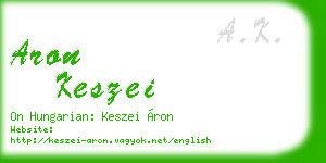 aron keszei business card