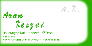 aron keszei business card